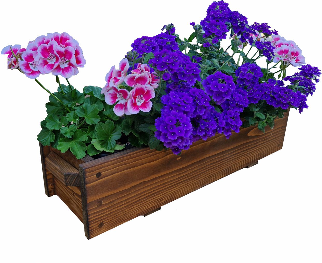 Dřevěný truhlík s madlem 68cm ořech