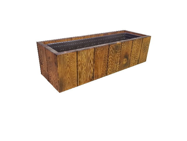 Dřevěný samozavlažovací truhlík patina dub 65cm