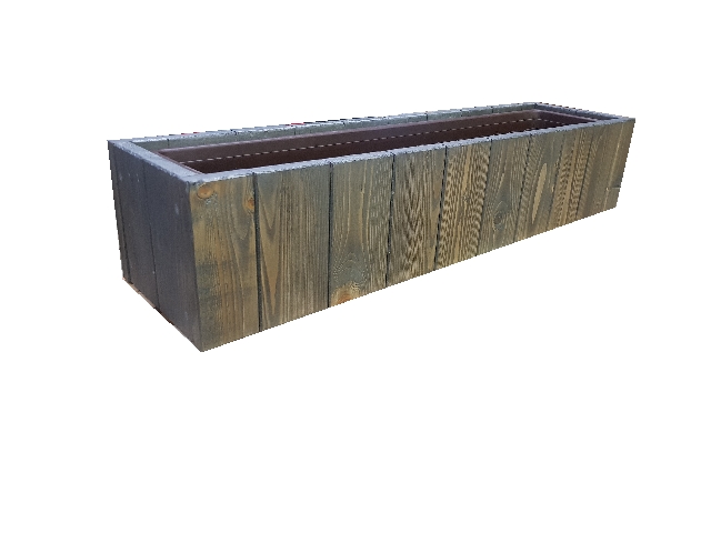 Dřevěný samozavlažovací truhlík patina šedá 85cm