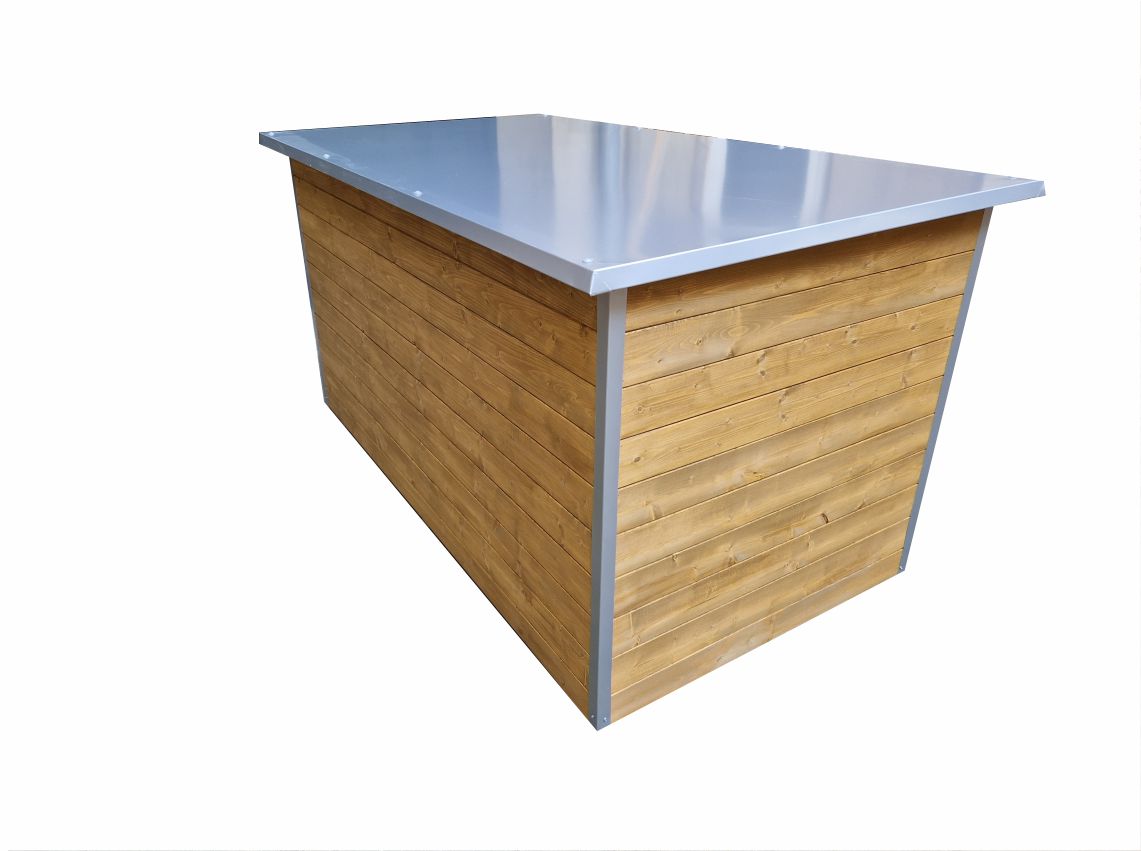 Psí bouda XXL – zateplená dřevěná bouda pro psa, oplechovaná, 170×90×90 cm
