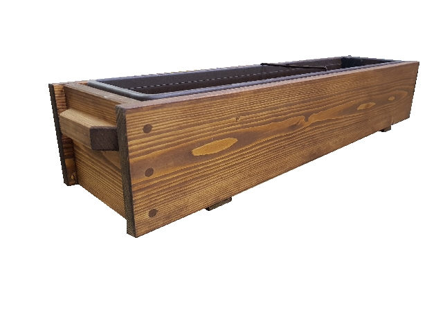 Dřevěný truhlík s madlem 87cm ořech