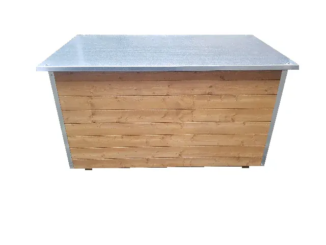 Psí bouda L – zateplená dřevěná bouda pro psa, oplechovaná, 130×70×70 cm